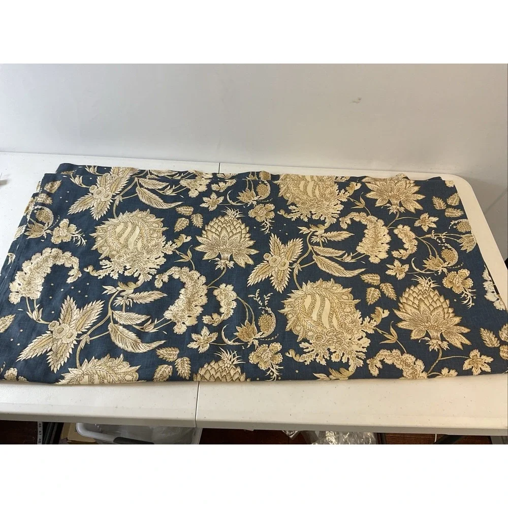 Pottery Barn Margaret Linen Blend Shower Curtain 72'' Blue HTF Rare